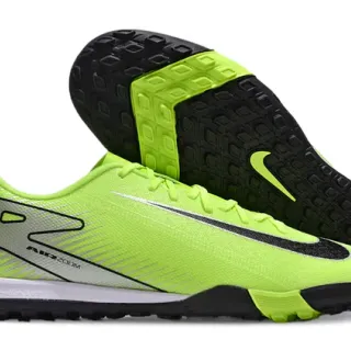 Nike Verde Preto Neón Lime Upper Sintético Swoosh E Overlay De Calcanhar Sapatos De Futebol Turf