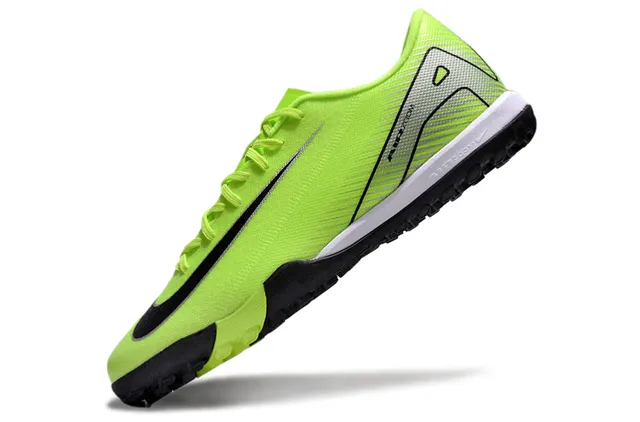 Nike Verde Negro Neón Lima Upper Sintético Swoosh Y Overlay De Talón Zapatos De Fútbol Turf 3