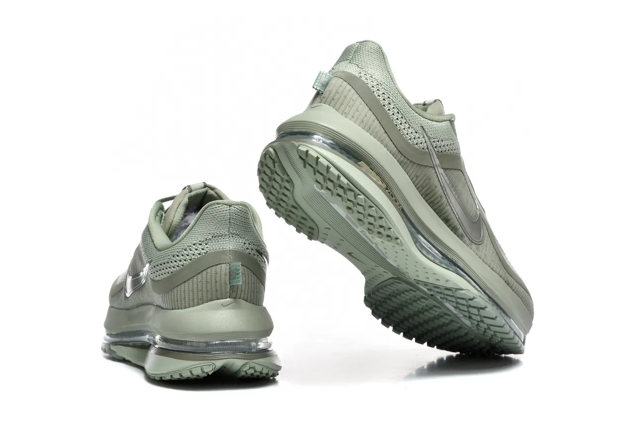 Nike Chaussures de course vert argent upper en maille ingenierée full length air zoom unit 2