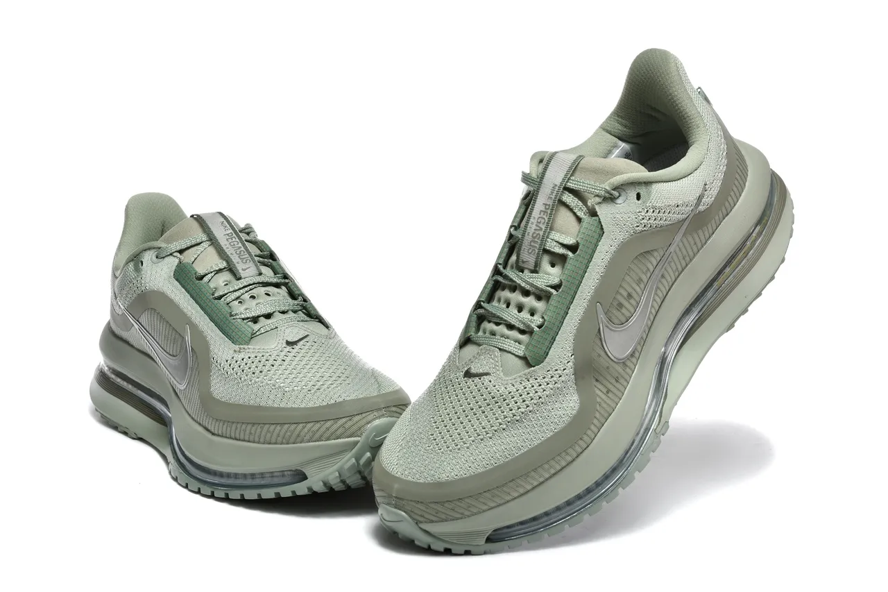 Nike Chaussures de course vert argent upper en maille ingenierée full length air zoom unit 3