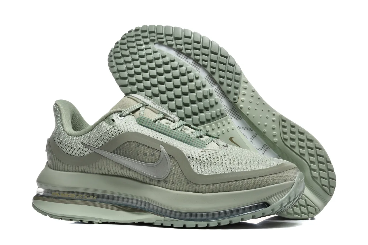 Nike Chaussures de course vert argent upper en maille ingenierée full length air zoom unit 5
