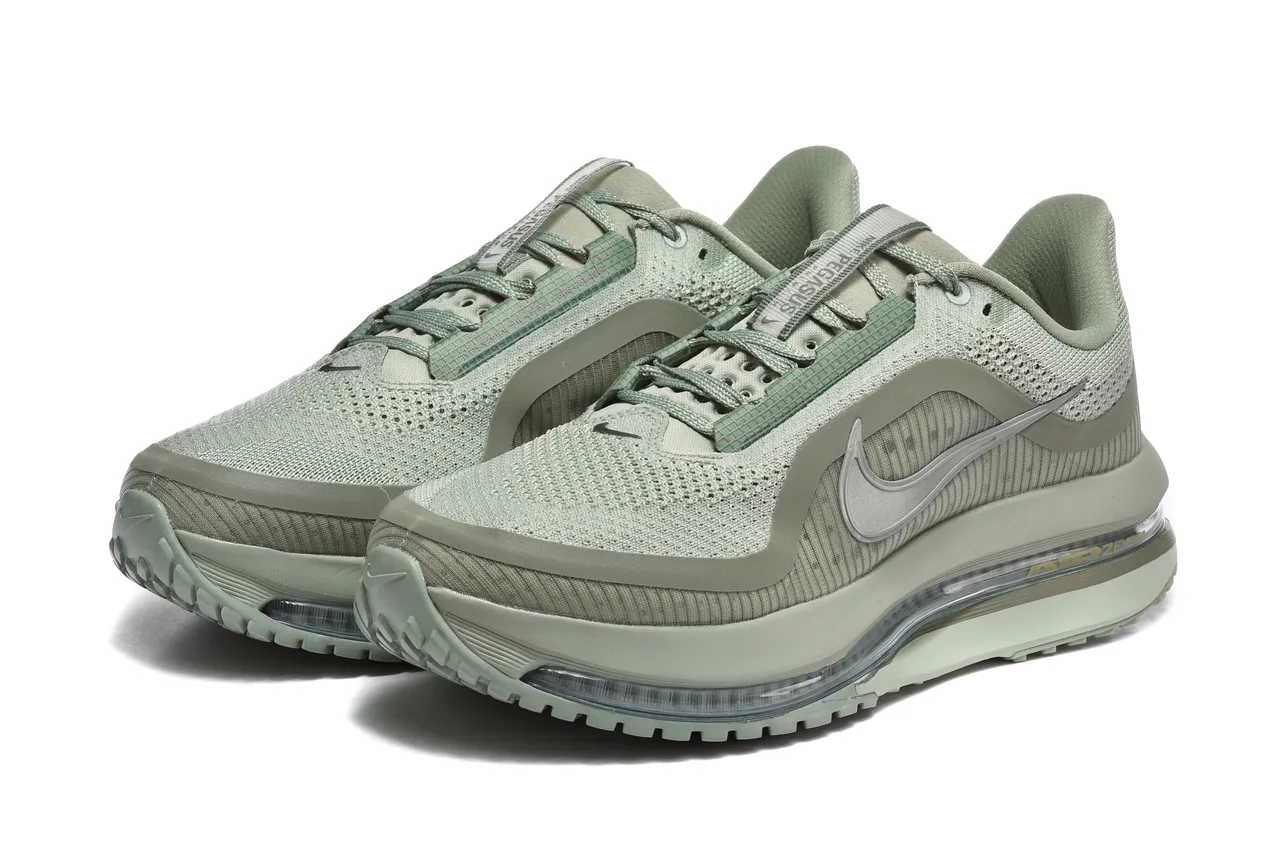 Nike Chaussures de course vert argent upper en maille ingenierée full length air zoom unit 6