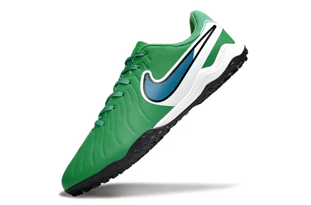 Nike Verde Blanco Bajo Corte Sintético Superior Ribeteado Metatarso Textura Césped Zapatos de Fútbol 3