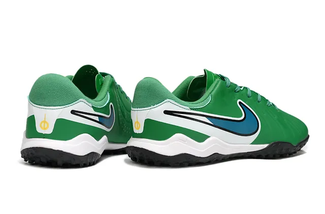 Nike Verde Blanco Bajo Corte Sintético Superior Ribeteado Metatarso Textura Césped Zapatos de Fútbol 5