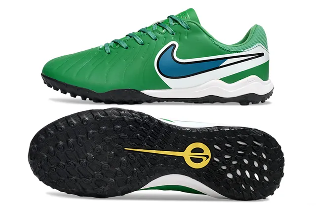 Nike Verde Blanco Bajo Corte Sintético Superior Ribeteado Metatarso Textura Césped Zapatos de Fútbol 6
