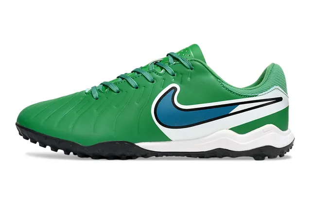 Nike Verde Blanco Bajo Corte Sintético Superior Ribeteado Metatarso Textura Césped Zapatos de Fútbol 7