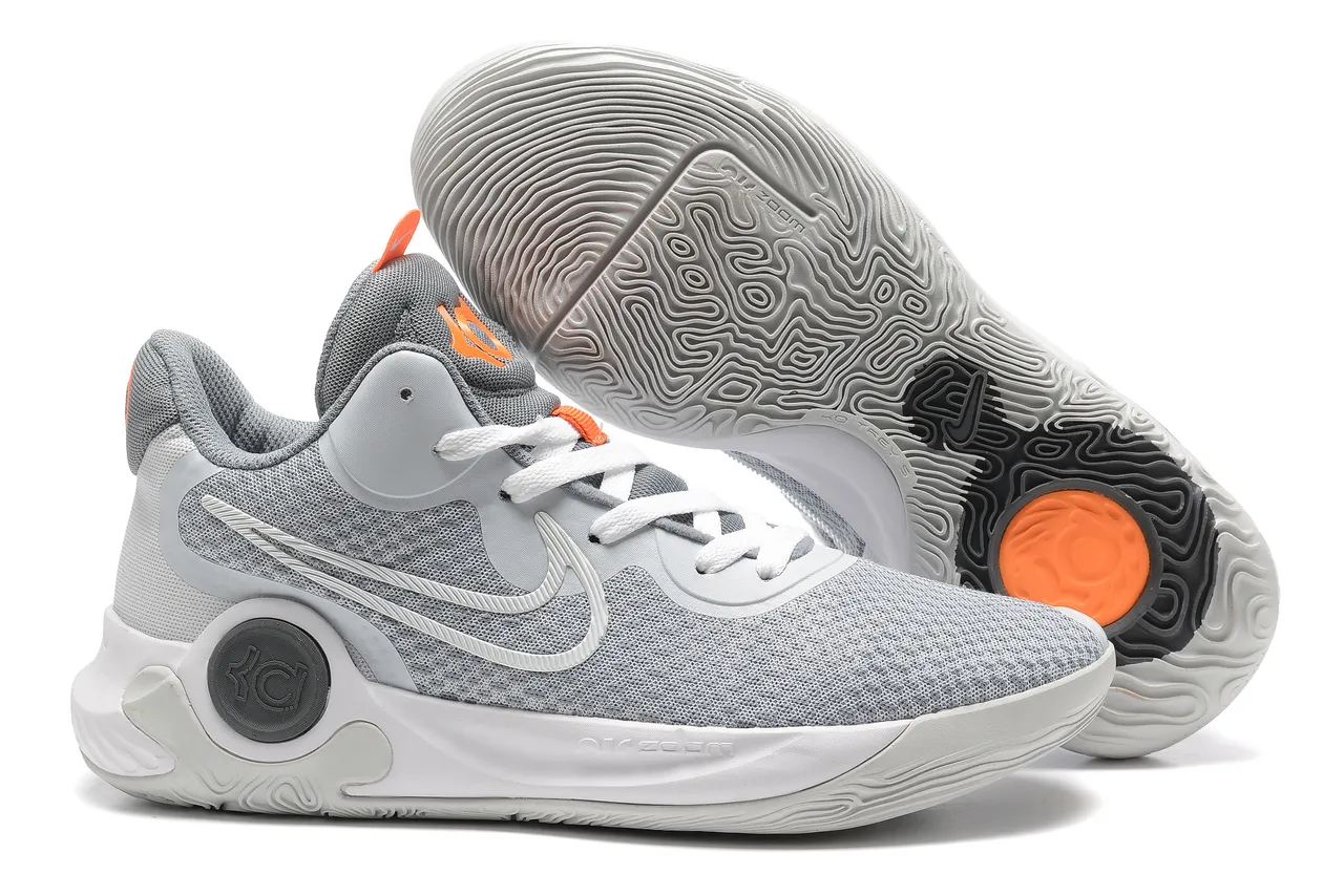 Nike KD Gris Noir Tricot Maille Supérieur Gomme Caoutchouc Semelle Chaussures de Basketball 2