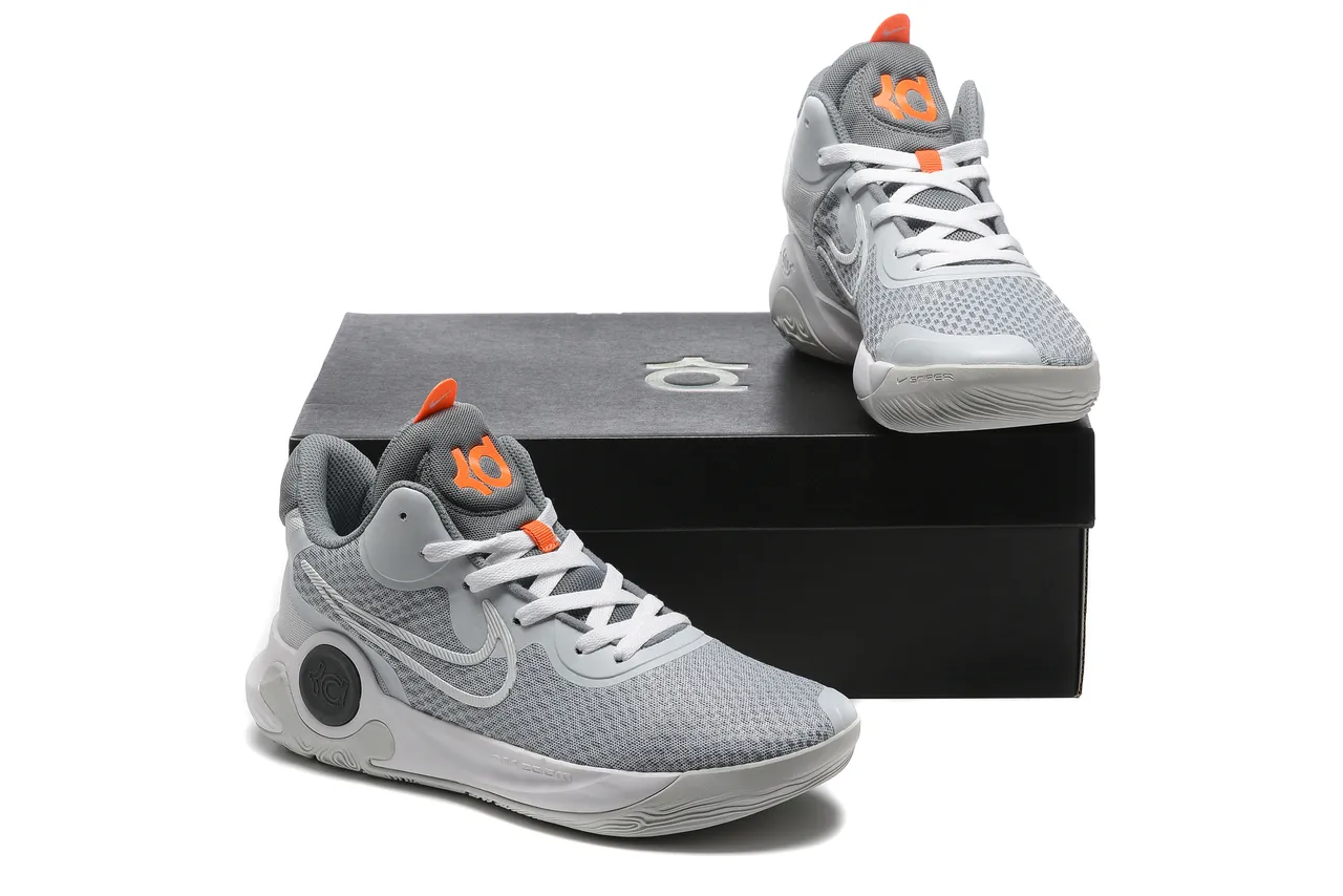 Nike KD Gris Noir Tricot Maille Supérieur Gomme Caoutchouc Semelle Chaussures de Basketball 3