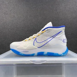Nike KD सफेद नीला हाई-टॉप मेश और सिंथेटिक बास्केटबॉल जूते