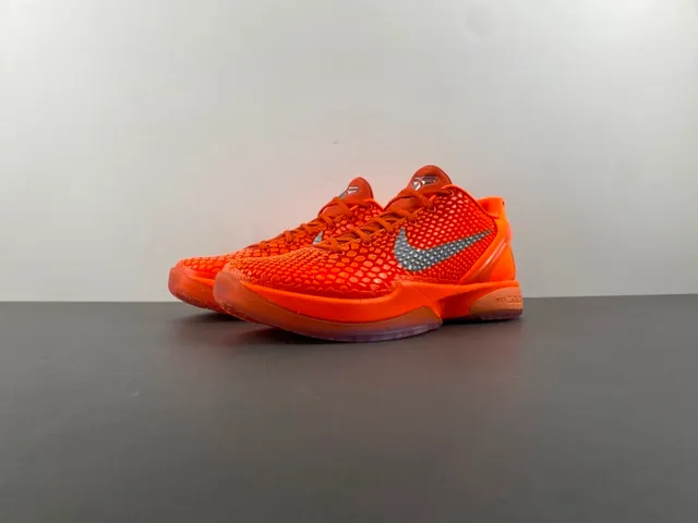 Nike Kobe 6 Orange Yellow Silver Basketball Shoes 11