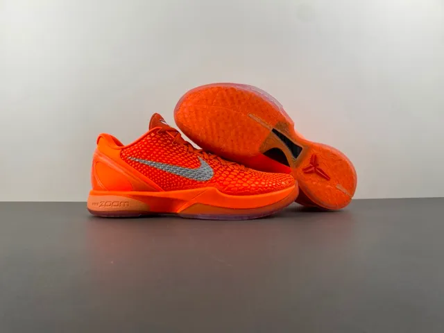 Nike Kobe 6 Orange Yellow Silver Basketball Shoes 13