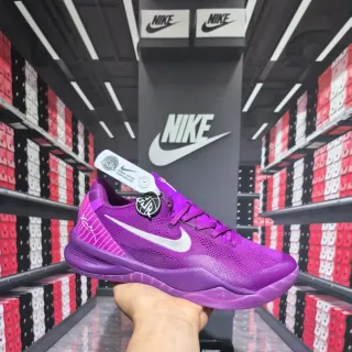 Nike Kobe बैंगनी सफेद बुनाई ऊपरी लो-टॉप सिल्हूट बास्केटबॉल जूते