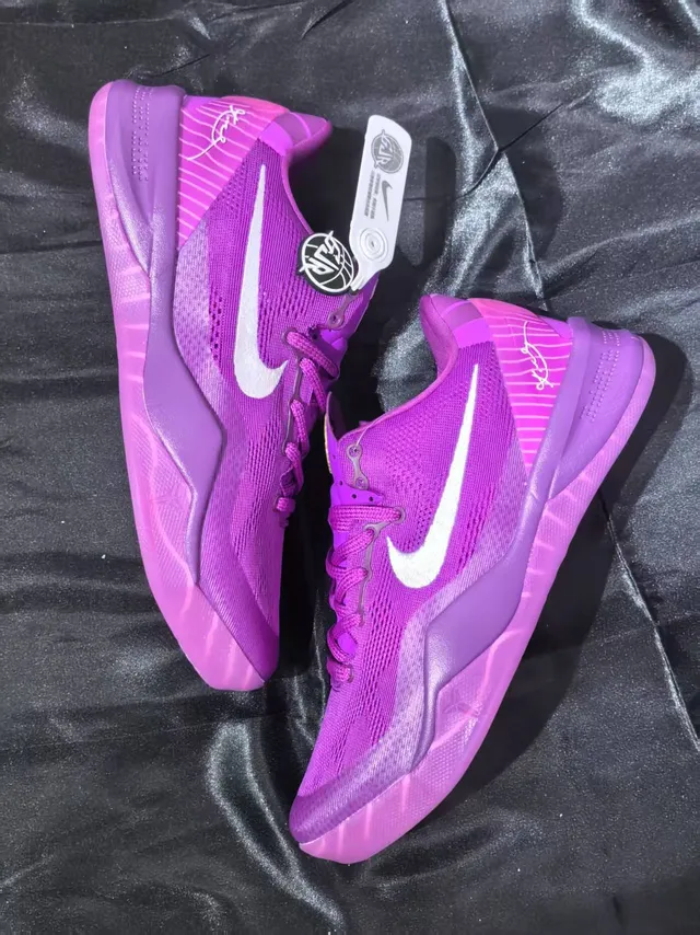 Nike Kobe बैंगनी सफेद बुनाई ऊपरी लो-टॉप सिल्हूट बास्केटबॉल जूते 2