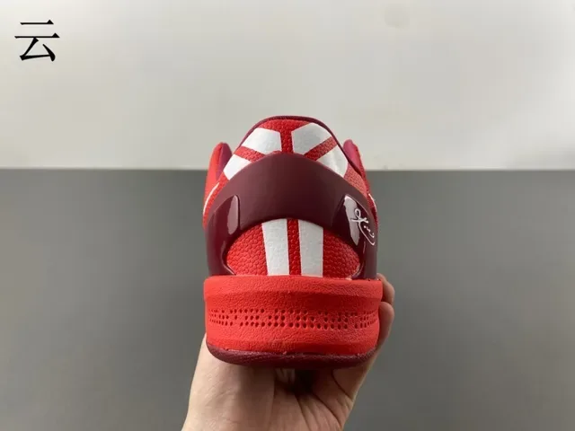 Nike Kobe লাল সাদা নিট উপর হার্ট মোটিফ প্রিন্ট বাস্কেটবল জুতো 6