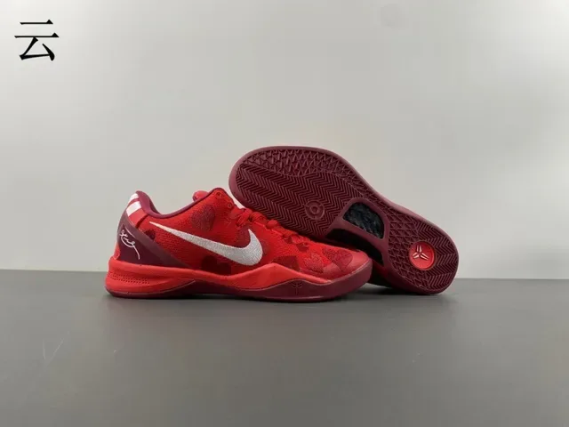 Nike Kobe লাল সাদা নিট উপর হার্ট মোটিফ প্রিন্ট বাস্কেটবল জুতো 13