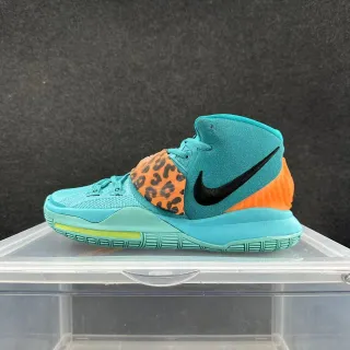 Nike Kyrie नीली नारंगी हाई टॉप चीता प्रिंट स्ट्रैप ओवरले बास्केटबॉल जूते