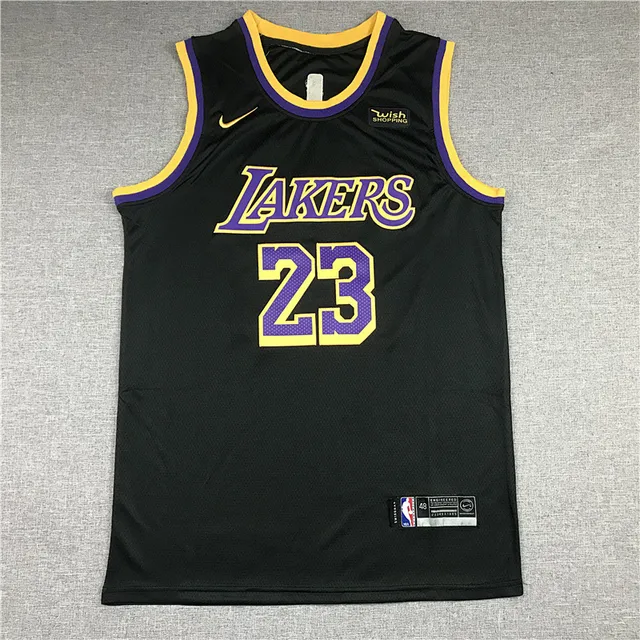 Nike Lakers LeBron James 23 Reward Edition Black Purple Yellow Jersey 2