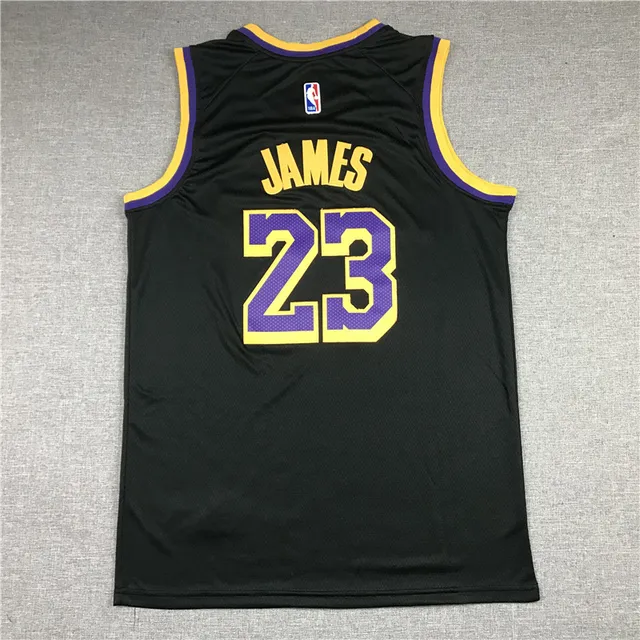 Nike Lakers LeBron James 23 Reward Edition Black Purple Yellow Jersey 3