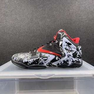 Nike LeBron 11 Splatter-Print Black White Red बास्केटबॉल जूते