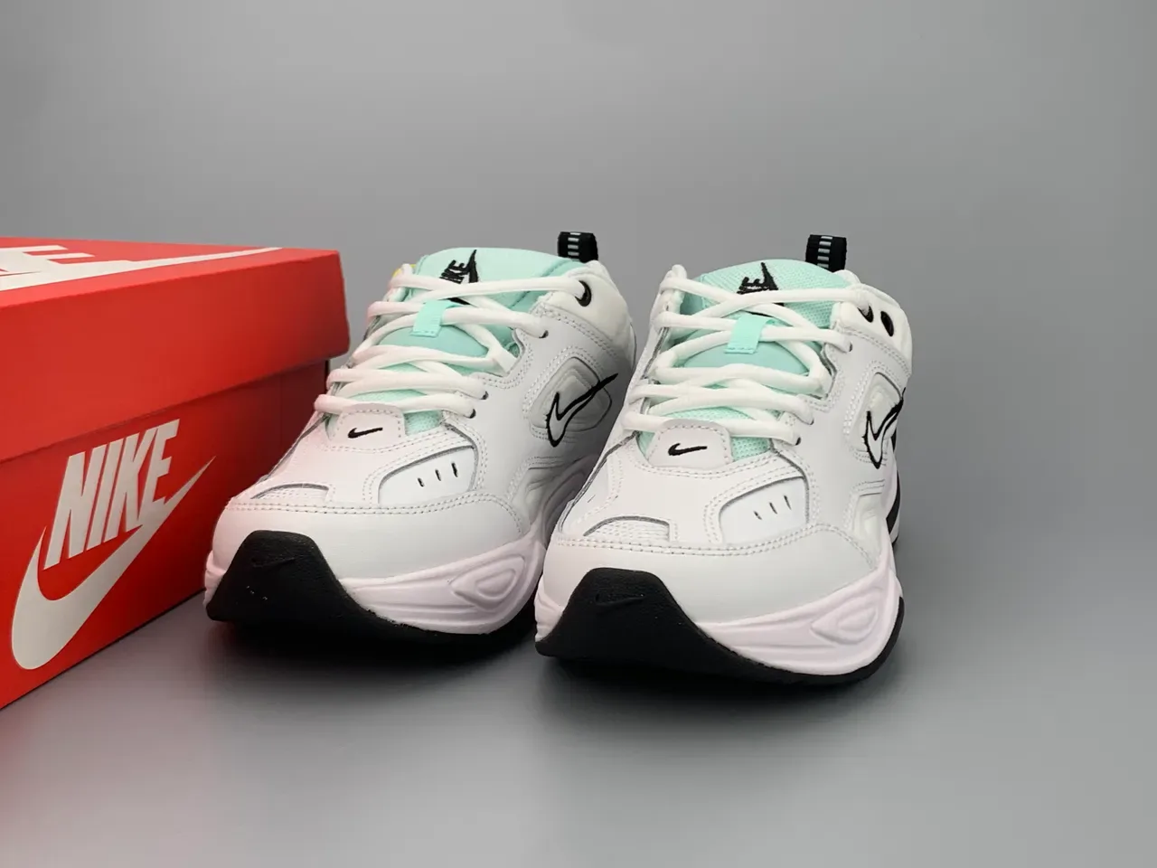 Nike M2K Tekno blanc vert menthe sneakers chunky 3