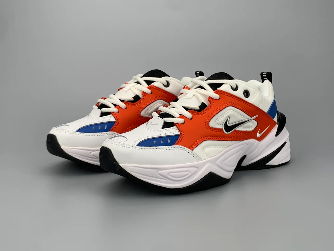 Nike M2K Tekno White Orange Blue Chunky Sneakers 8