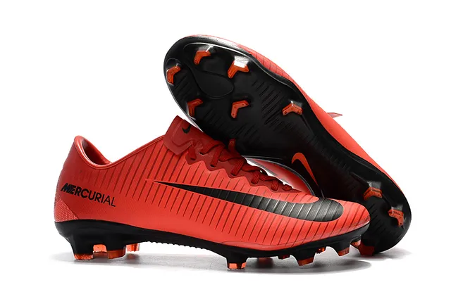 Nike Mercurial Azul Naranja Bajo-Corte Upper Sintético Textura Acanalada Ground Firme Zapatos de Fútbol 24