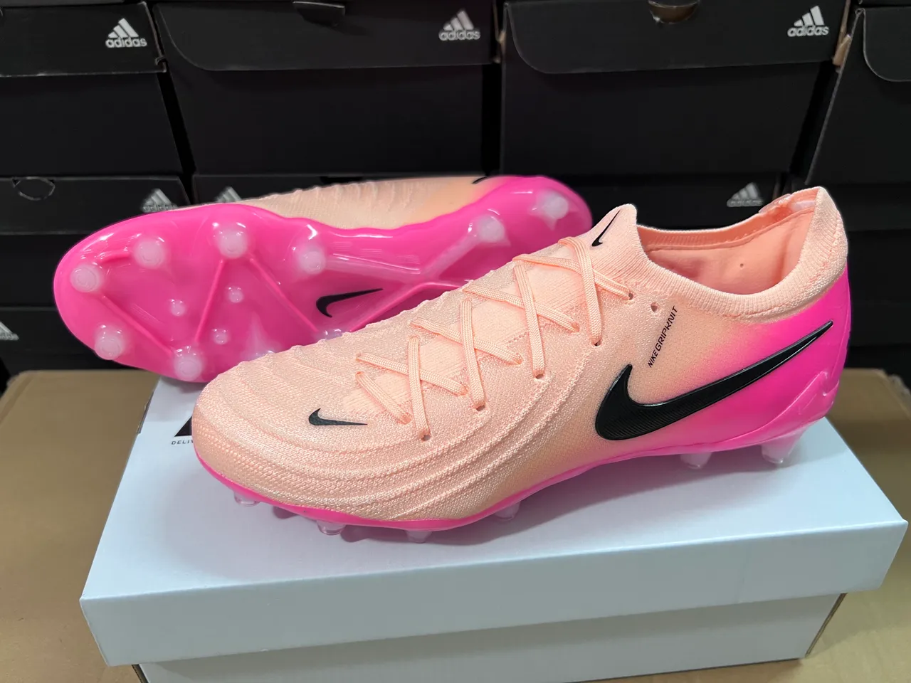 Nike Mercurial Bottes de football dégradé pêche rose Firm-Ground Chaussures de football 3