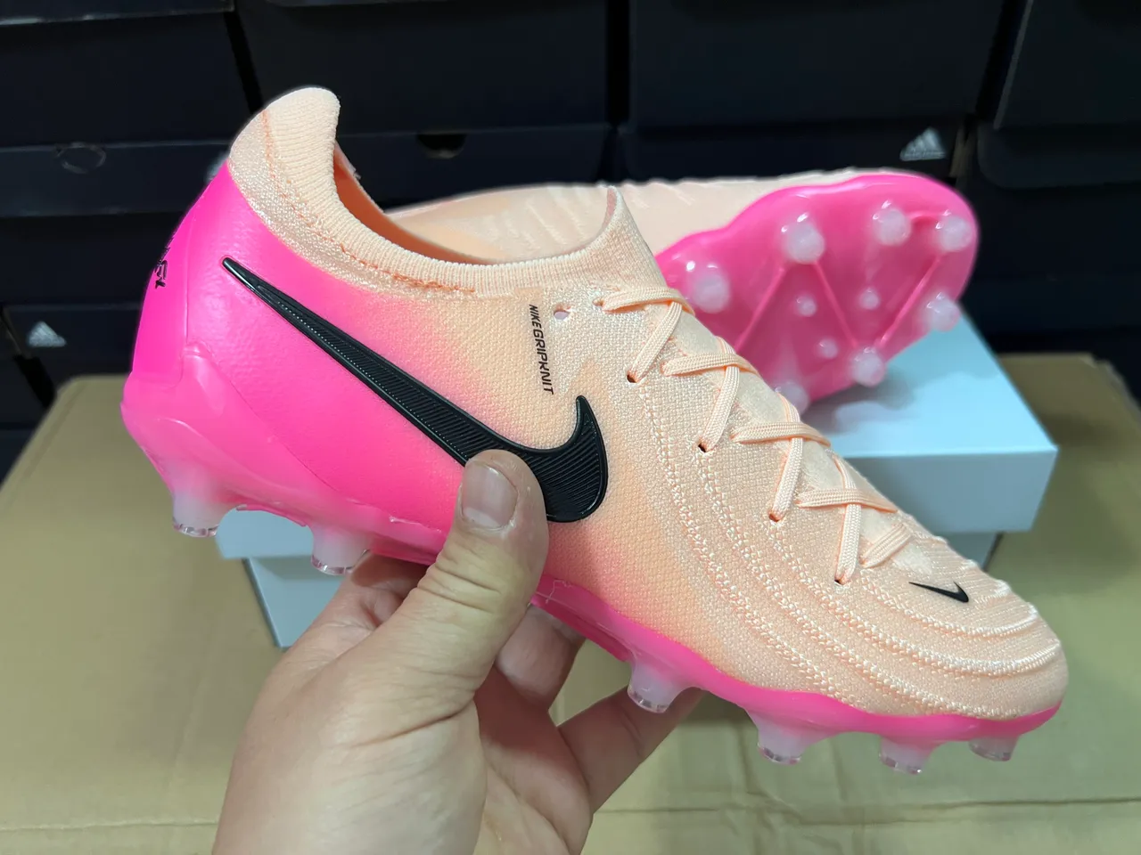 Nike Mercurial Bottes de football dégradé pêche rose Firm-Ground Chaussures de football 6
