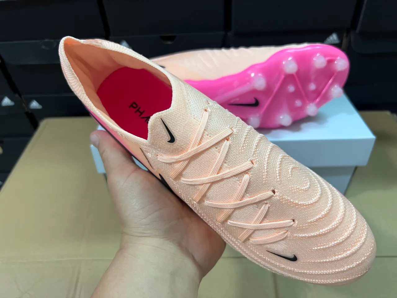 Nike Mercurial Bottes de football dégradé pêche rose Firm-Ground Chaussures de football 7