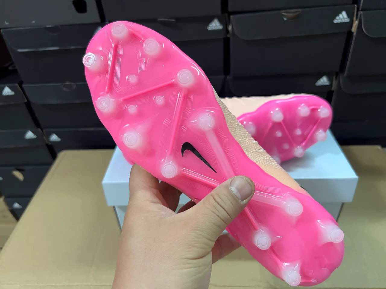 Nike Mercurial Bottes de football dégradé pêche rose Firm-Ground Chaussures de football 10