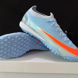 Nike Mercurial Sapatos de futebol Turf Azul Claro Laranja Iridescente