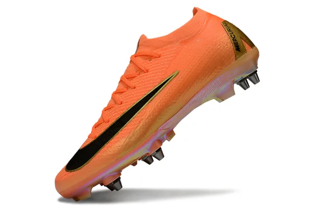 Nike Mercurial Vapor Orange Noir Doré Terrain ferme Chaussures de football 3