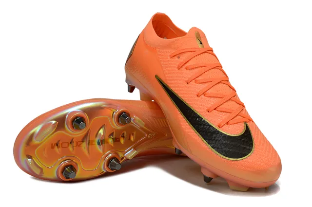 Nike Mercurial Vapor Orange Noir Doré Terrain ferme Chaussures de football 4
