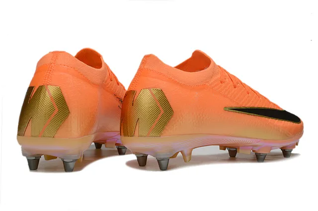 Nike Mercurial Vapor Orange Noir Doré Terrain ferme Chaussures de football 5