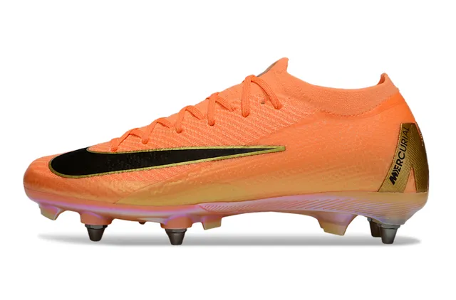 Nike Mercurial Vapor Orange Noir Doré Terrain ferme Chaussures de football 7