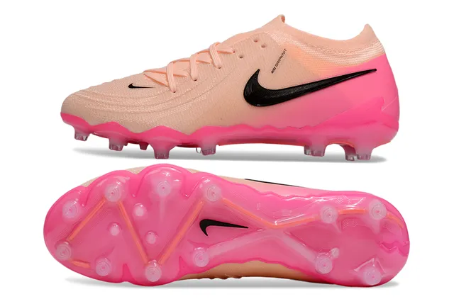 Nike Mercurial Vapor Sapatos de futebol rosa bege com parte superior de malha de baixo corte, cadarços assimétricos, para terreno firme 6
