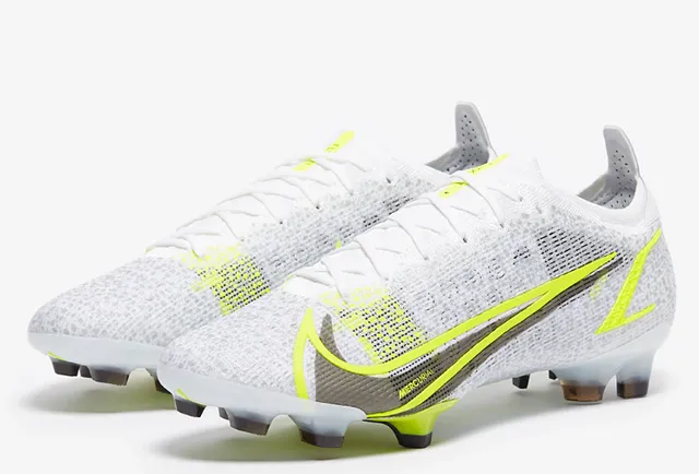 Nike Mercurial White Volt Black Firm-Ground أحذية كرة القدم 6