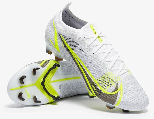 Nike Mercurial White Volt Black Firm-Ground أحذية كرة القدم 7