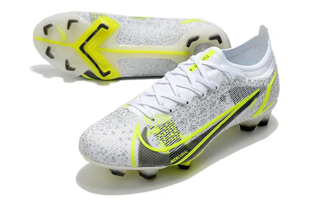 Nike Mercurial White Volt Black Firm-Ground أحذية كرة القدم 8