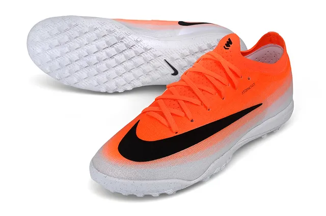 Nike Orange Black Knit Upper Gradient Turf Soccer Shoes 3