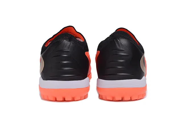 Nike Orange Black Low-Cut Shoe Asymmetrical Lacing System Turf Soccer Shoes 4
