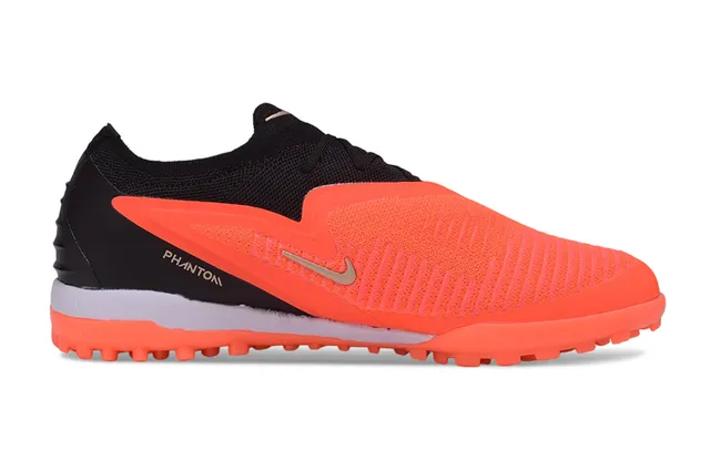 Nike Orange Black Low-Cut Shoe Asymmetrical Lacing System Turf Soccer Shoes 7