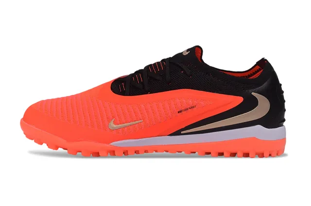 Nike Orange Black Low-Cut Shoe Asymmetrical Lacing System Turf Soccer Shoes 8