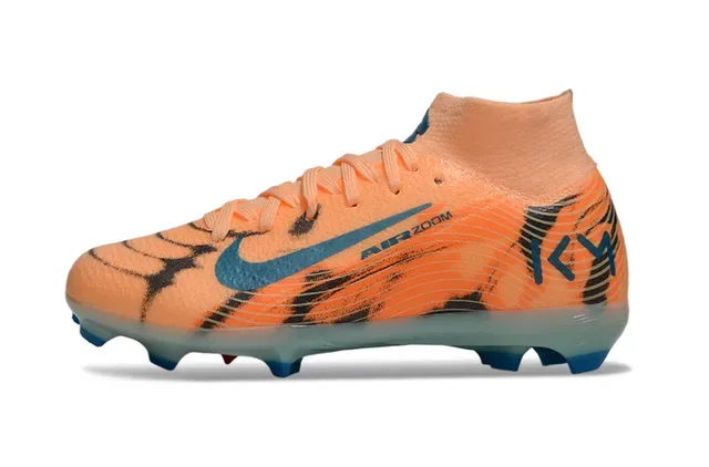 Nike Naranja Azul Botines de Fútbol de Corte Alto con Upper Sintético para Césped Firm 4