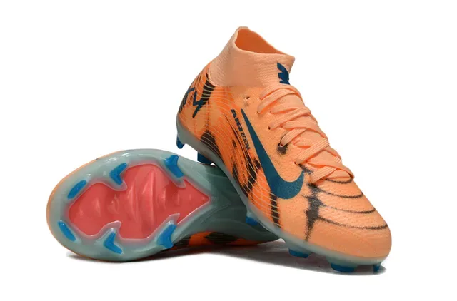 Nike Naranja Azul Botines de Fútbol de Corte Alto con Upper Sintético para Césped Firm 5