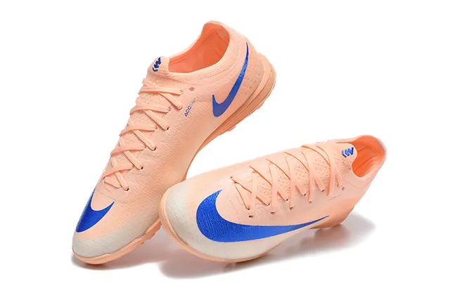 Nike Tênis de futebol turf com upper de knit laranja e azul silueta low-cut 2