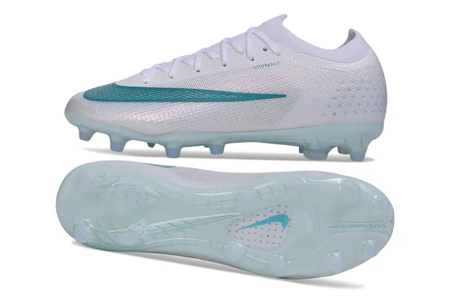 Nike Phantom GT Atomknit White Turquoise Firm-Ground Soccer Shoes 6