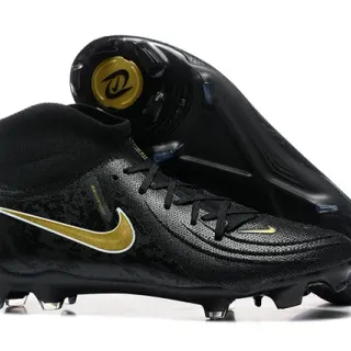 Nike Phantom GT Noir et Or Terrain Ferme Chaussures de Football