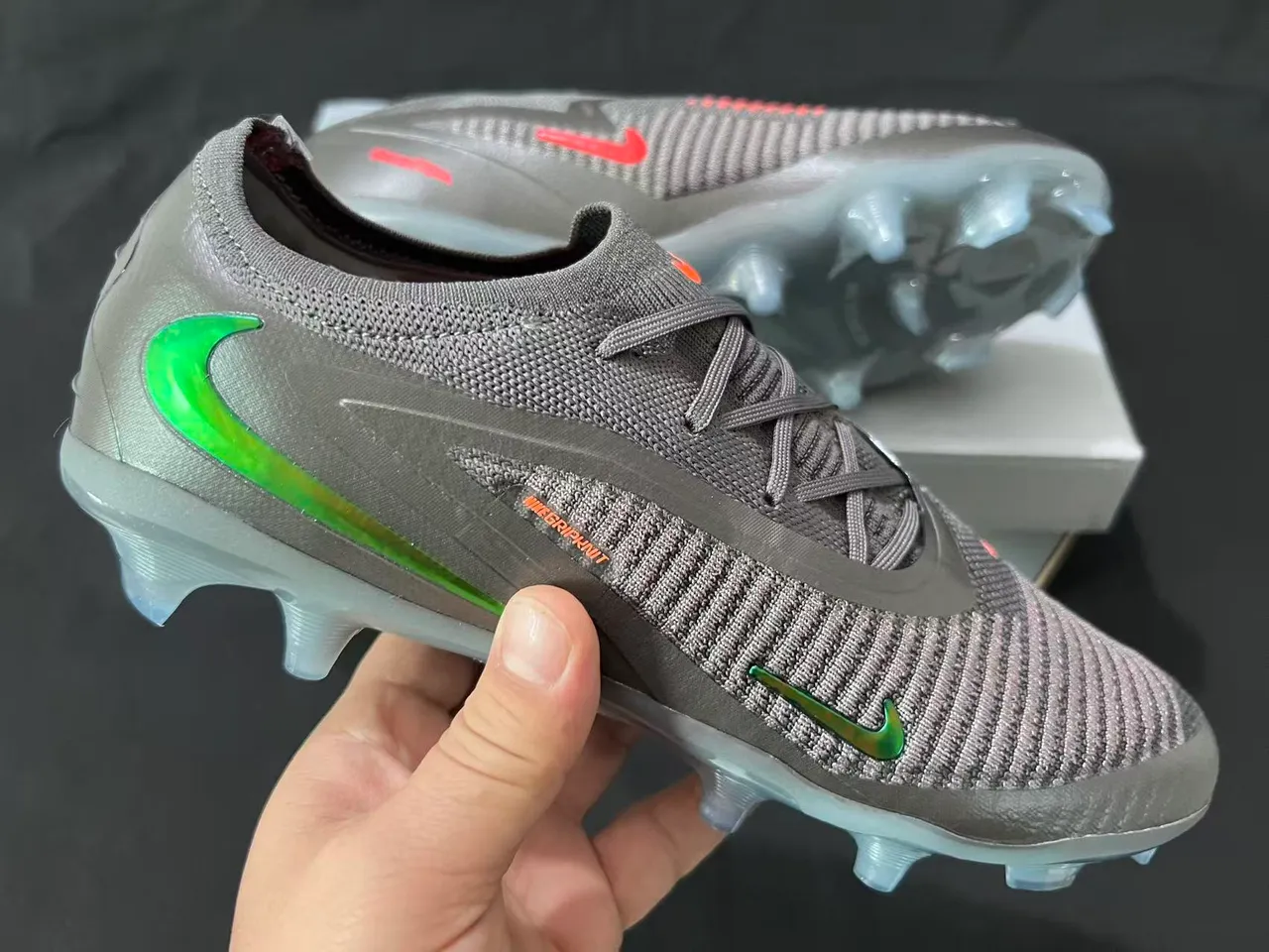 Nike Phantom GT Noir Iridiscent Vert Firm-Ground Chaussures de Football 6