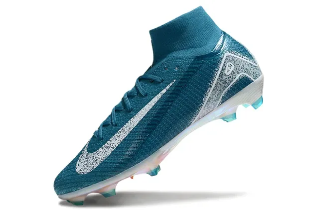 Nike Phantom GT Blue Silver High-Cut Knit Upper Firm-Ground Soccer Shoes 3